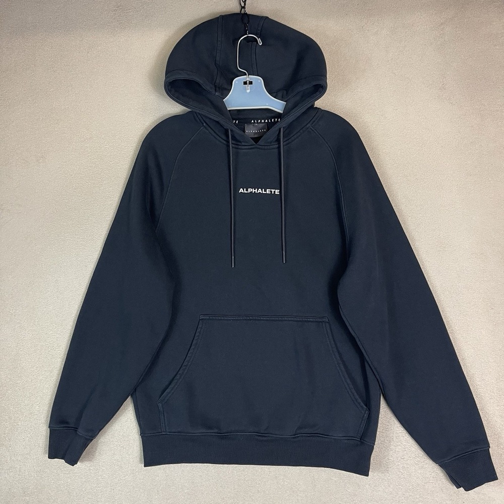 Alphalete Hoodie Mens S Pullover Black Logo Athleisure EUC